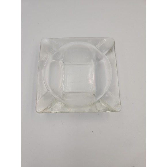 Other - Vintage Anchor Hocking Clear Glass Square‎ Ashtray 4 1/2" Perfect